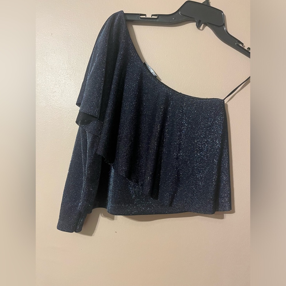 Zara one shoulder cropped blouse